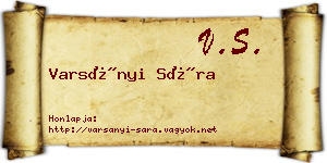 Varsányi Sára névjegykártya