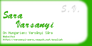 sara varsanyi business card